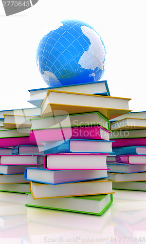 Image of Colorful books and earth