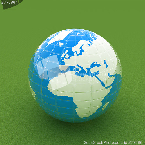 Image of Earth on green