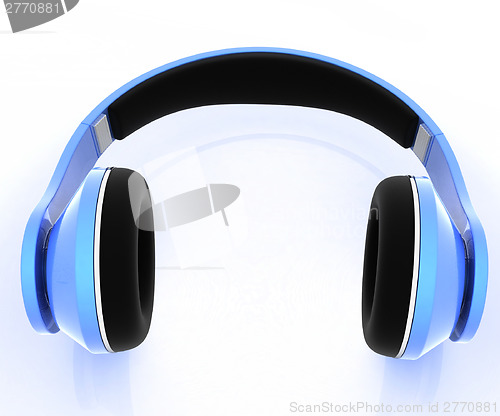 Image of 3d illustration of blue headphones