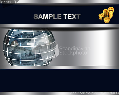 Image of Abstract business background with sphere from dollar