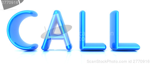 Image of 3d illustration of text 'call'