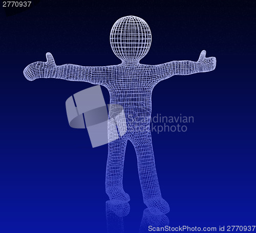 Image of 3d man. Medical icon