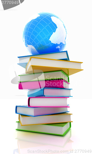 Image of Colorful books and earth
