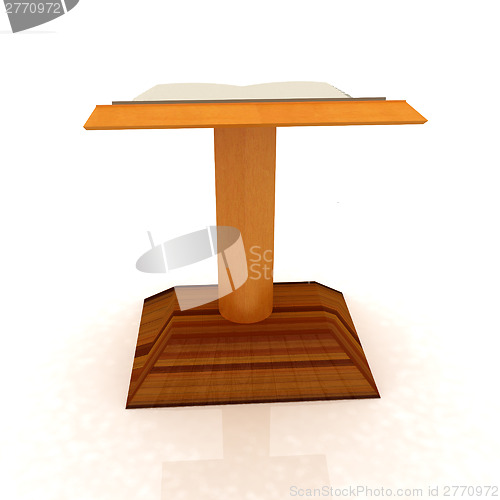 Image of podium with an open book 