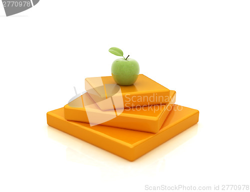 Image of Abstract structure with apple. Japanese still life 