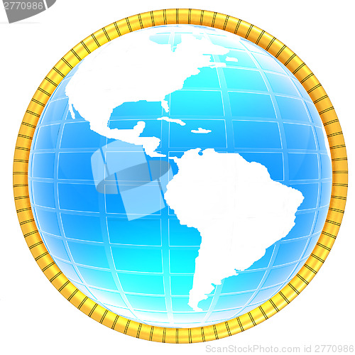 Image of 3d globe icon with highlights 