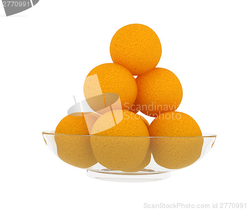 Image of Oranges on a glass plate