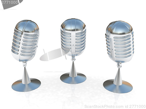 Image of 3 metal microphones