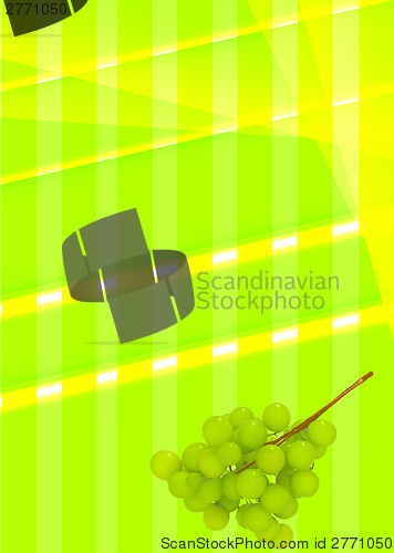 Image of abstract background of colored bands with grapes