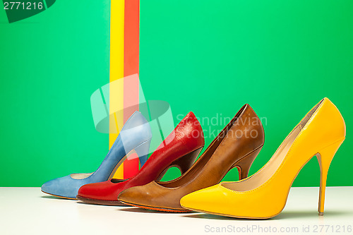 Image of different color of high heels 