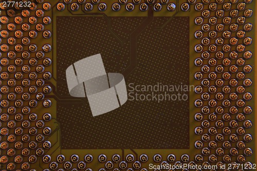 Image of old microprocessor as technology background 