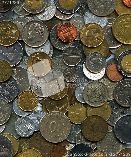 Image of european and world coins background