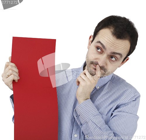 Image of Man holding a paper