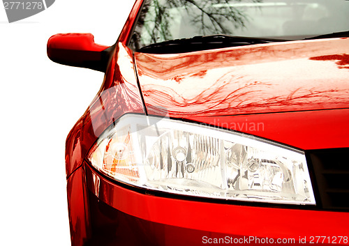 Image of Red Sport Car - Front side, half