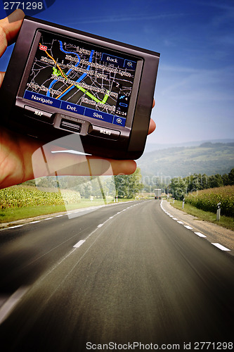 Image of GPS in a man hand