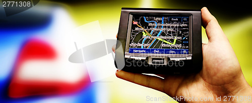 Image of Gps in a man hand.