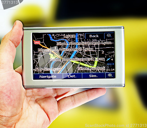 Image of Gps in a man hand.