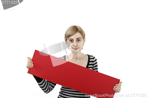 Image of Woman holding a paper