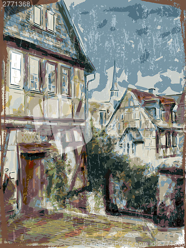 Image of Illustration of city street. 