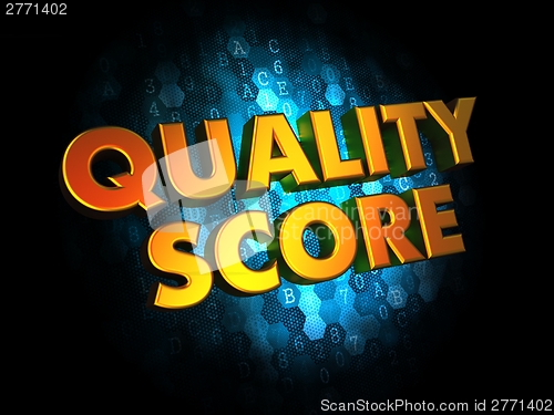 Image of Quality Score - Gold 3D Words.