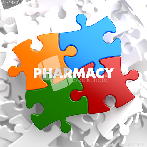 Image of Pharmacy on Multicolor Puzzle.