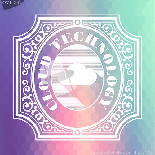 Image of Cloud Technology. Pastels Vintage Design Concept.