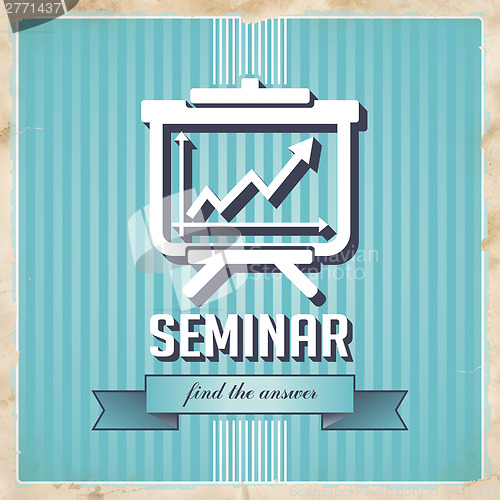 Image of Seminar Concept on Blue in Flat Design.