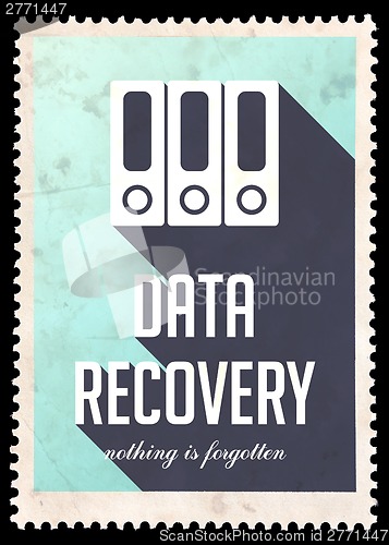 Image of Data Recovery on Blue in Flat Design.