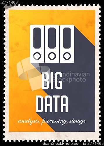 Image of Big Data on Yellow in Flat Design.