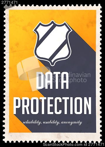 Image of Data Protection on Yellow in Flat Design.