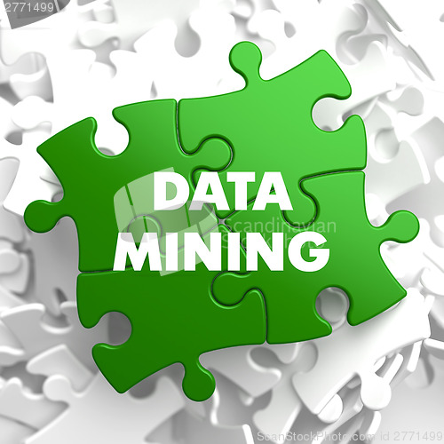 Image of Data Mining on Green Puzzle.