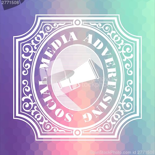 Image of Social Media. Pastels Vintage Design Concept.