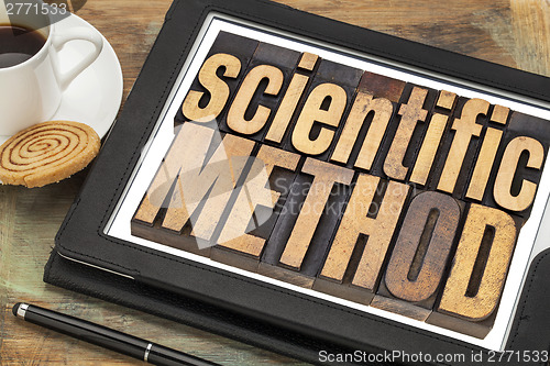 Image of scientific method on digital tablet