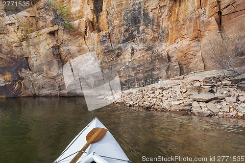 Image of canoe on a Colorado lake