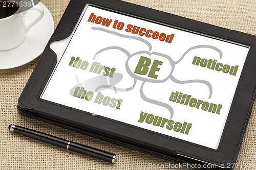 Image of success tips on digital tablet