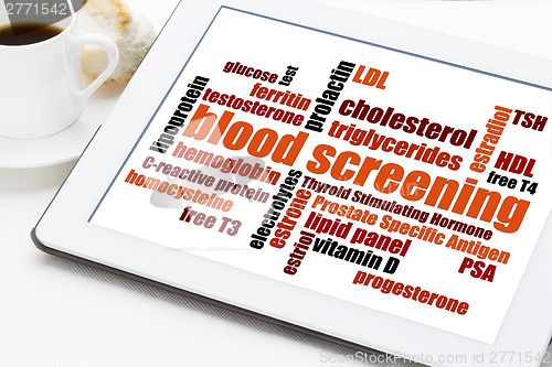 Image of blood screening health concept 