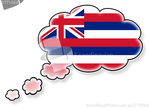 Image of Flag in the cloud, isolated on white background