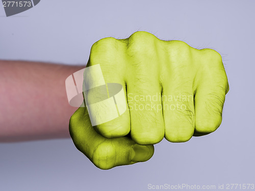 Image of Fist of a man punching