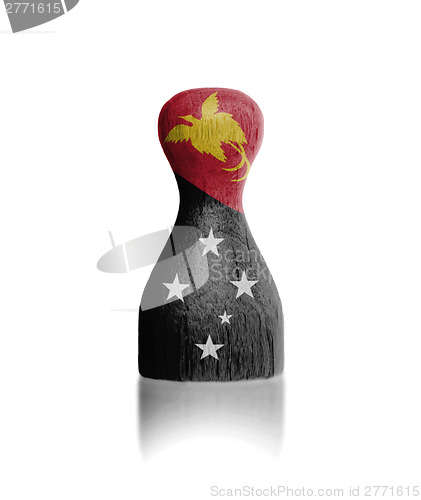 Image of Wooden pawn with a flag painting