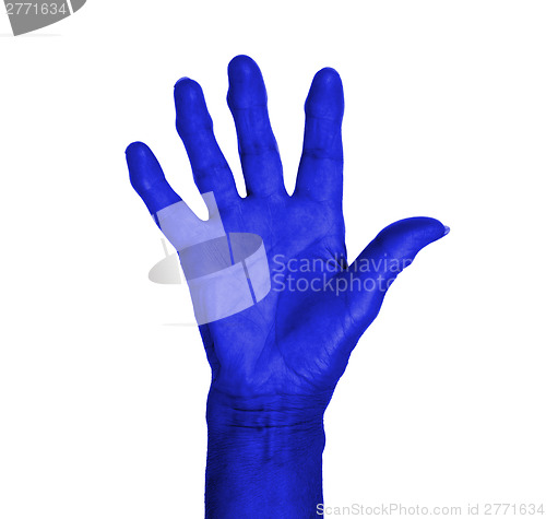 Image of Hand symbol, saying five, saying hello or saying stop