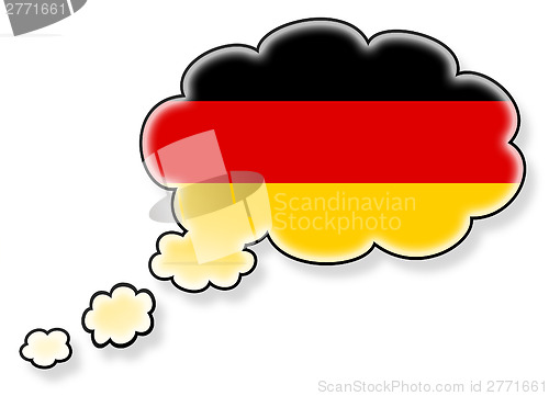 Image of Flag in the cloud, isolated on white background