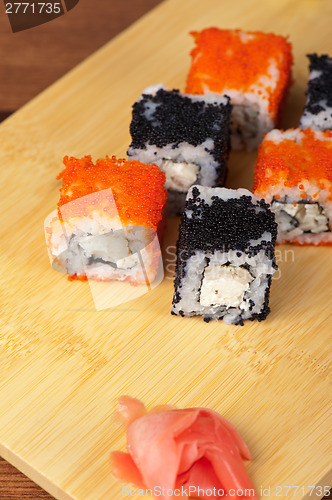 Image of tobico sushi rolls