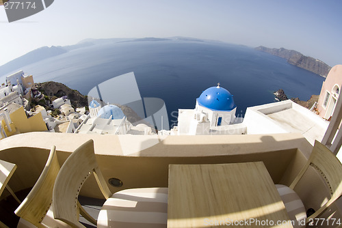 Image of view over greek island churches