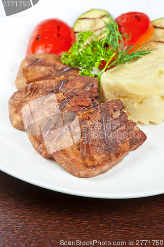 Image of tongue with grilled vegetable