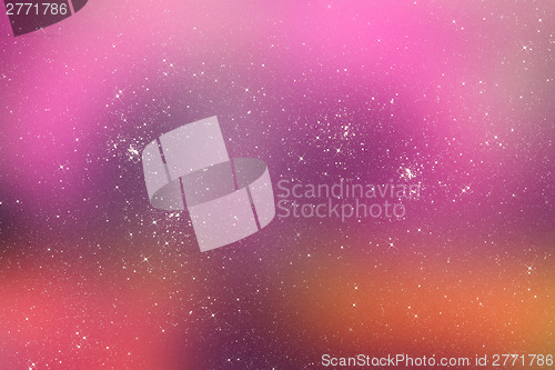 Image of Starry pink universe background with bright stars