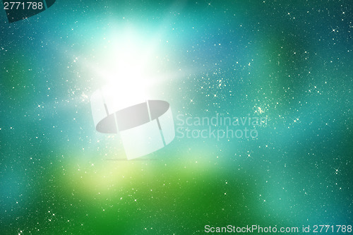 Image of Starry glitter background with bright sunlight