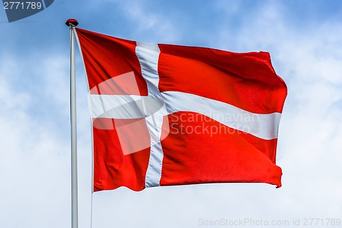 Image of Danish flag in red and white color