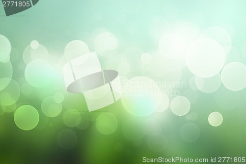 Image of Abstract bokeh background with in soft green colors