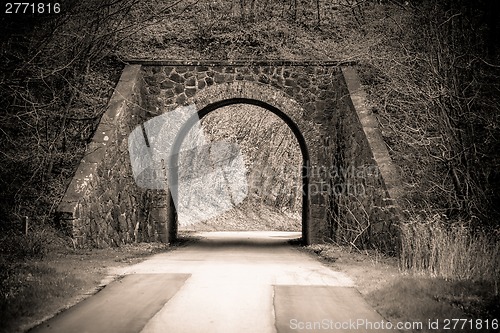 Image of Road going through an old viaduct