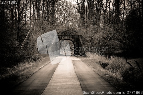 Image of Road going through an old tunnel